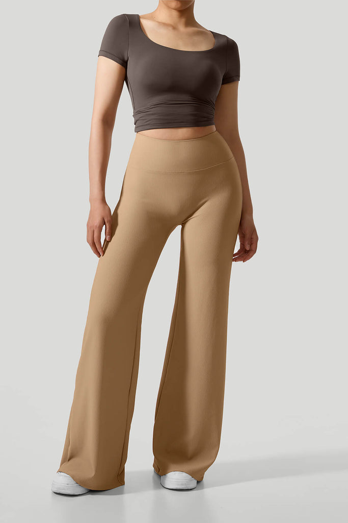 Basic Wide Leg Set Brown