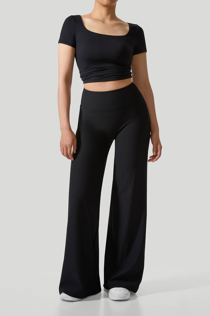 Basic Wide Leg Set Black